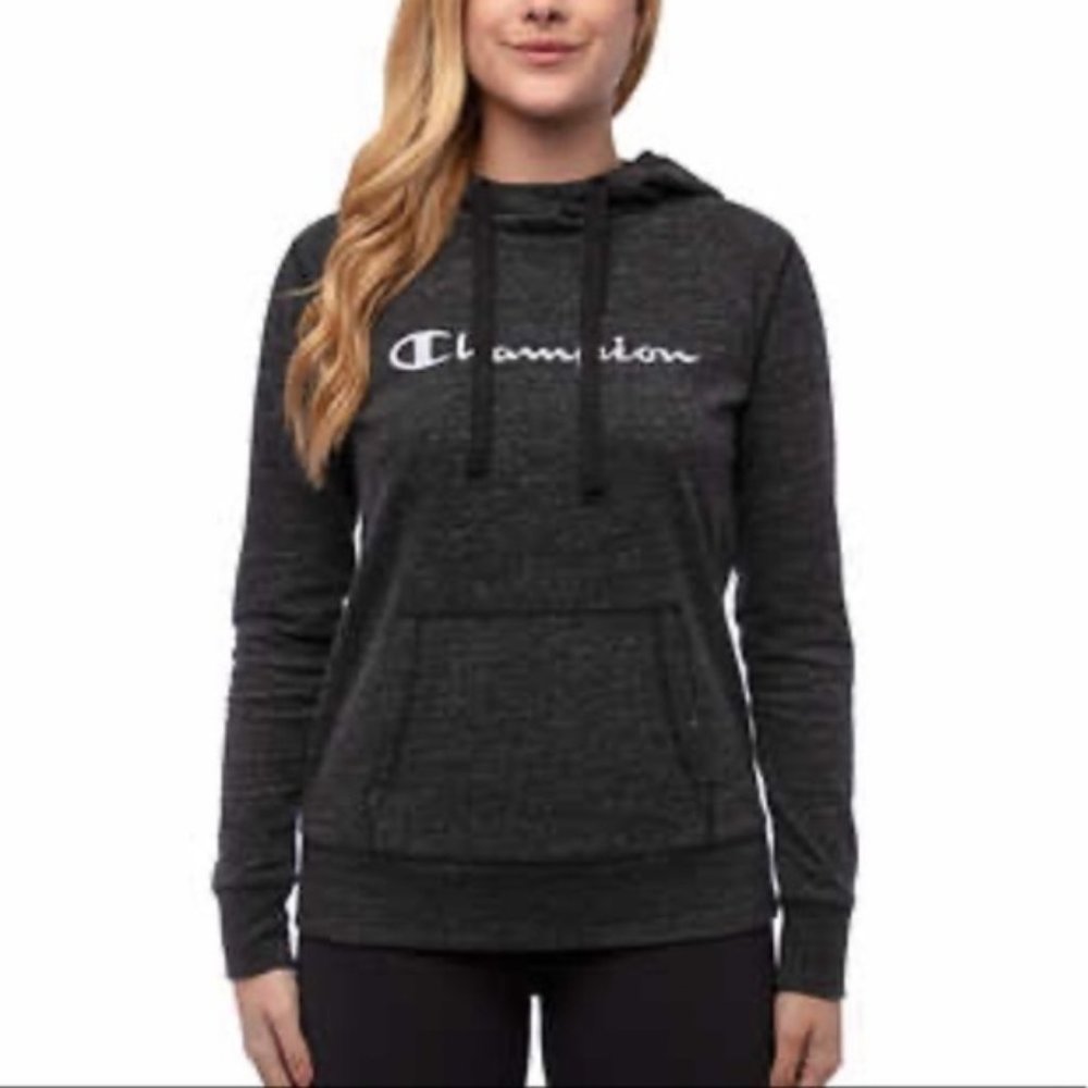 CHAMPION | Classic Script‎ Logo Ladies Gray Hoodie
